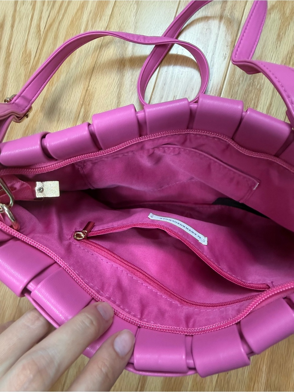 Anthropologie Lindy Woven Clutch pink - Picture 7 of 10